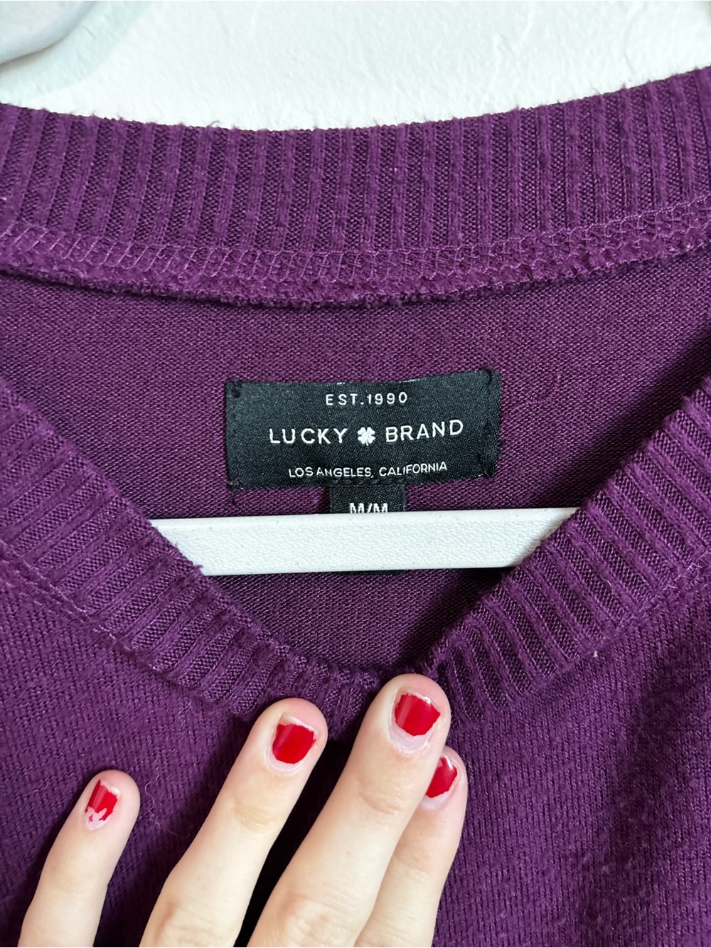 Lucky Brand Crewneck Sweater in Deep Purple - Picture 2 of 2